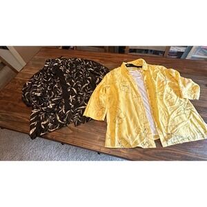 Alfred Dunner & Red‎ Hot Plus Button Down Floral Shirt Plus Size 18W Bundle of 2